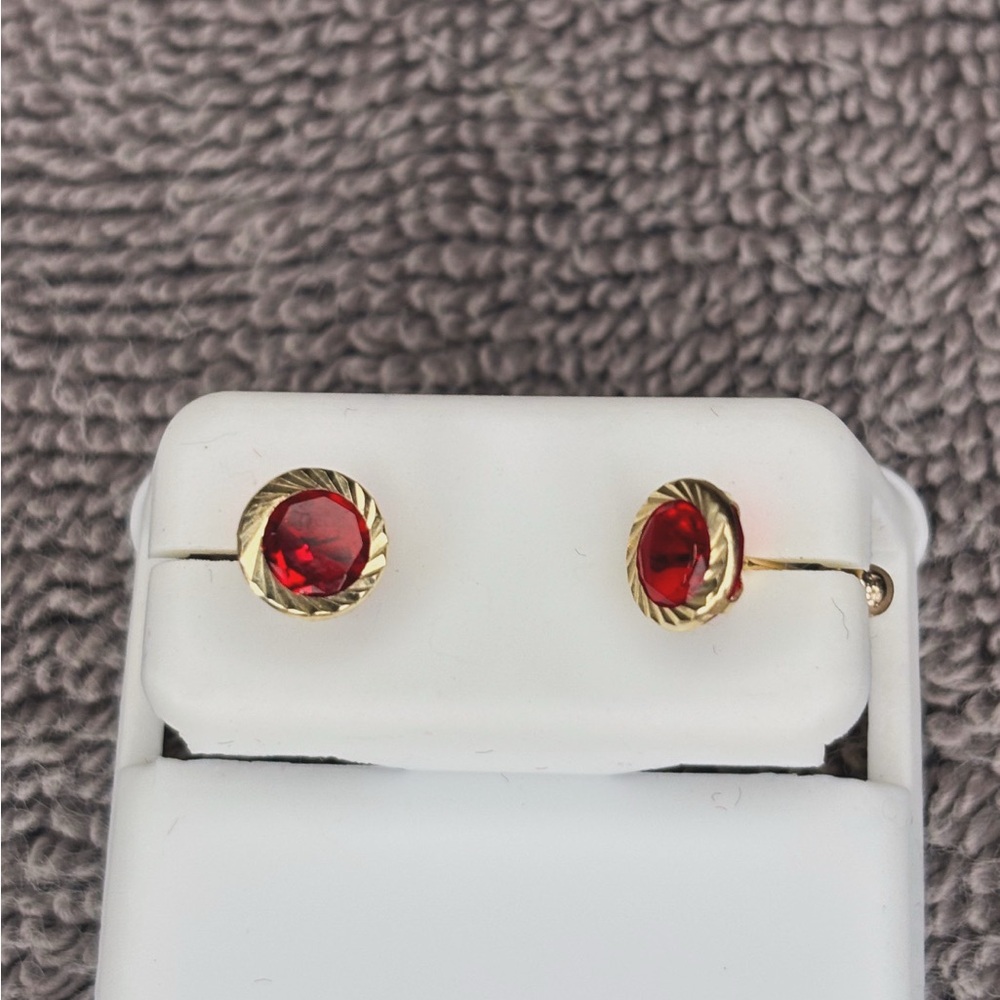 Planet Gold Radiant Red and Gold Earrings